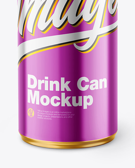 Glossy Metallic Drink Can Mockup PSD #5