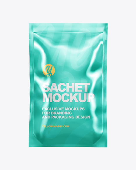 Metallic Sachet Mockup PSD #2