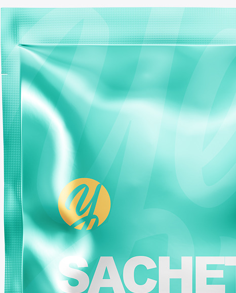 Metallic Sachet Mockup PSD #4