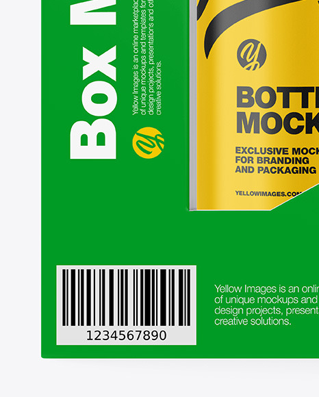 Box with Plastic Bottle Mockup PSD #7