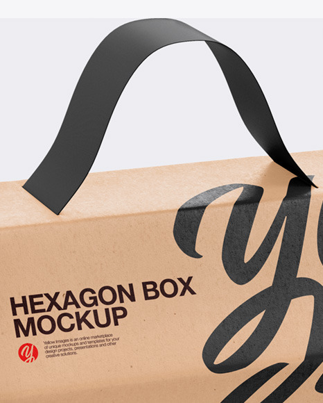 Hexagon Kraft Box Mockup