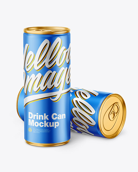 Download Matte Metallic Drink Cans Mockup In Can Mockups On Yellow Images Object Mockups