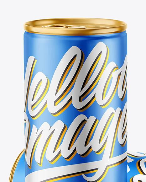 Matte Metallic Drink Cans Mockup PSD #1