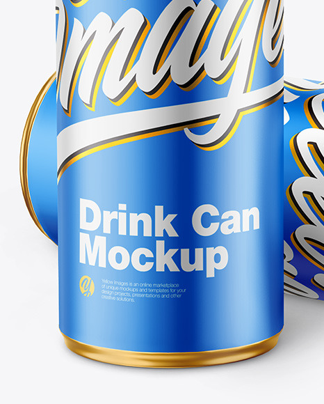 Download Matte Metallic Drink Cans Mockup In Can Mockups On Yellow Images Object Mockups