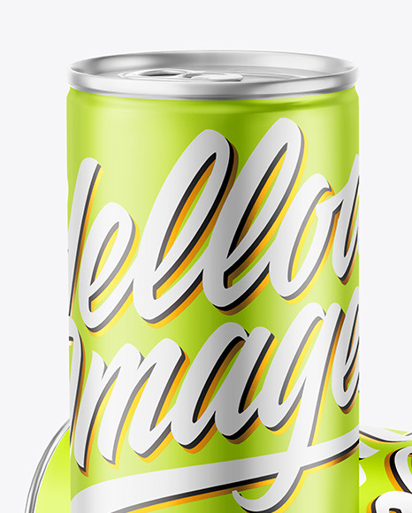 Matte Metallic Drink Cans Mockup PSD #5