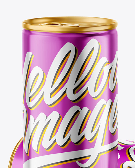 Glossy Metallic Drink Cans Mockup PSD #5