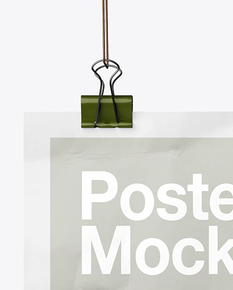 Crampled Poster A3 w Pins Mockup PSD #7
