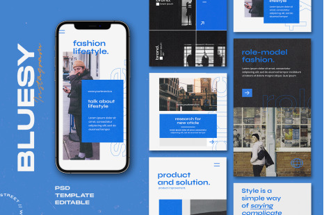 Bluesy - Instagram Stories &amp; Post Template