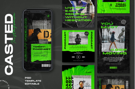 Casted- Instagram Stories &amp; Post Template