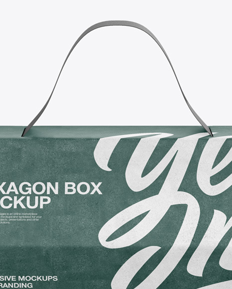 Hexagon Fabric Box Mockup   Front View (High Angle) PSD #5