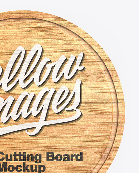 Round Wooden Cutting Board PSD #2
