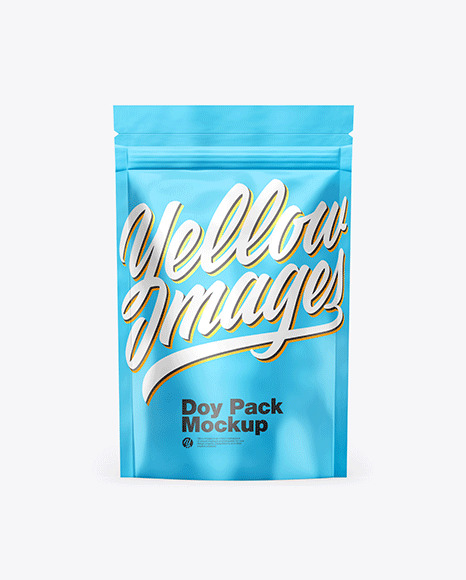 Glossy Metallic Stand-Up Pouch Mockup