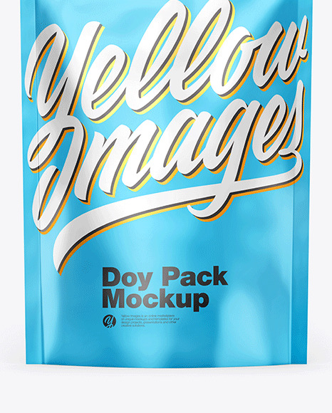 Glossy Metallic Stand Up Pouch Mockup PSD #1
