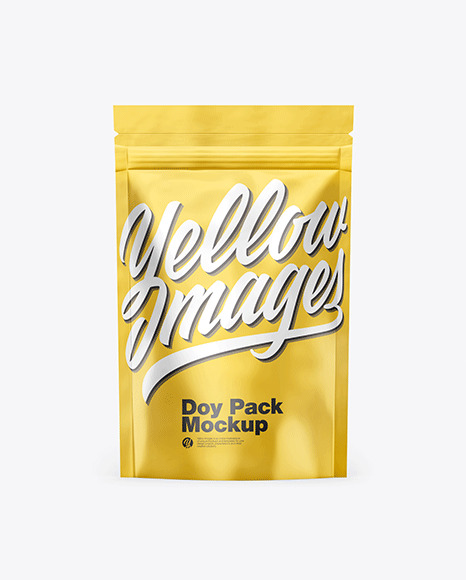 Glossy Metallic Stand Up Pouch Mockup PSD #6