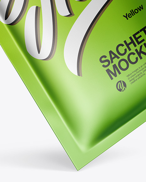 Download Metallic Sachet Mockup In Sachet Mockups On Yellow Images Object Mockups