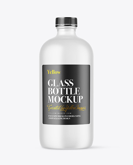 Frosted Glass Bottle Mockup PSD #4