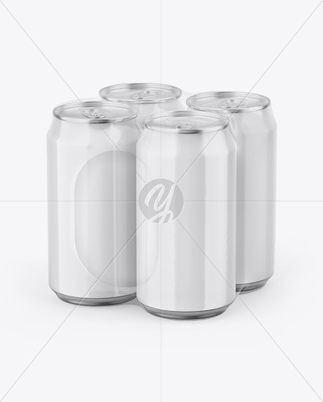 Download Glossy Cans in Shrink Wrap Mockup Free Mockups