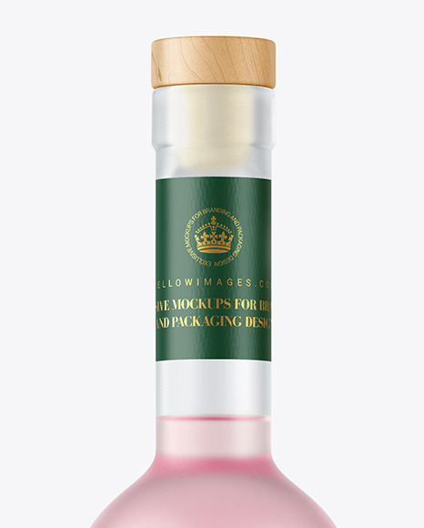 Frosted Glass Gin Bottle Mockup PSD #7