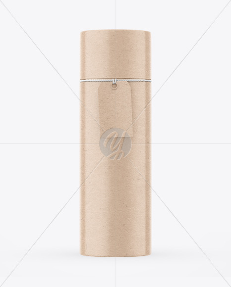 Kraft Paper Tube With Label Mockup PSD #1