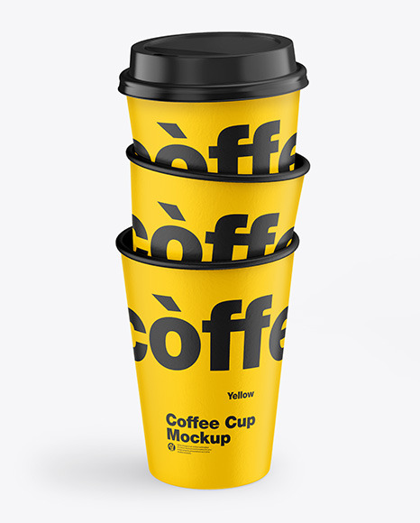 Kraft Coffee Cups Mockup PSD #2