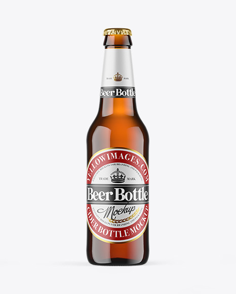 Amber Glass Beer Bottle Mockup