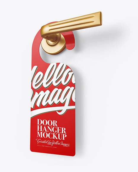 Paper Door Hanger Mockup PSD #4