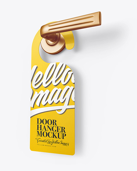 Paper Door Hanger Mockup PSD #3