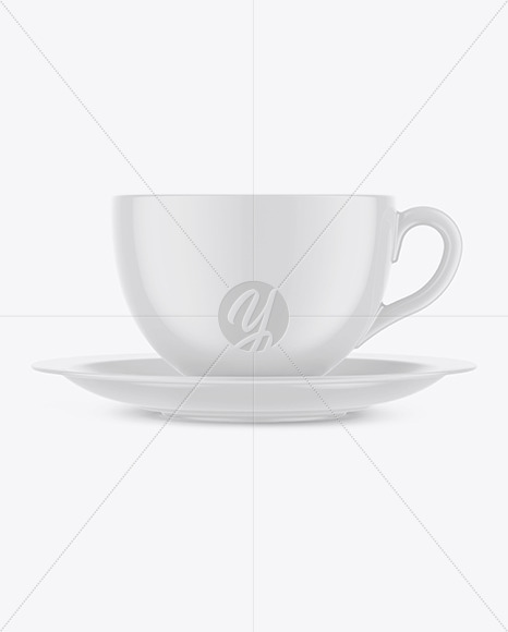 Download Glossy Coffee Cup w/ Plate Mockup Free Mockups