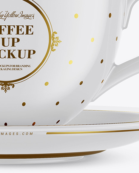 Glossy Coffee Cup w  Plate Mockup PSD #1