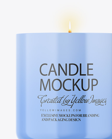 Glossy Candle W  Paper Box Mockup PSD #2