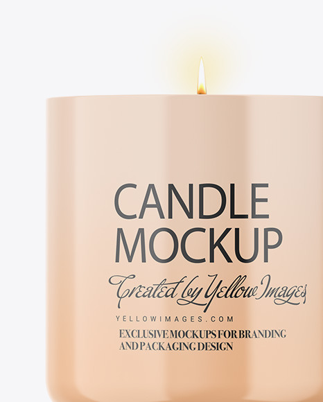 Glossy Candle W  Kraft Box Mockup PSD #2