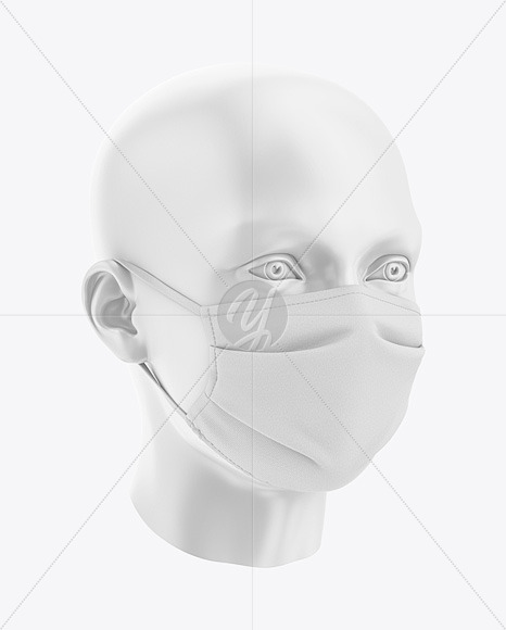 Download Face Mack Mockup Front Half Side View