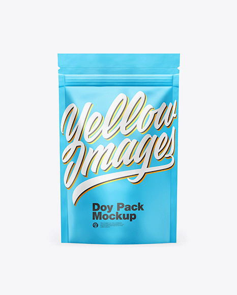 Matte Metallic Stand Up Pouch Mockup PSD #1