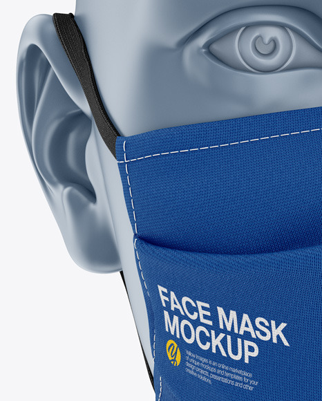 Face Mack Mockup Front Side View In Apparel Mockups On Yellow Images Object Mockups