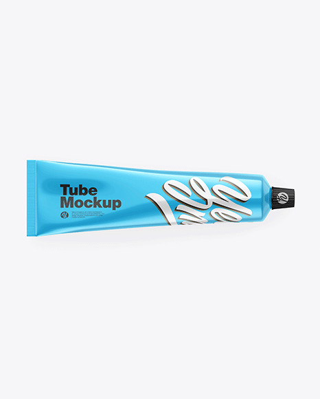 Glossy Metallic Cosmetic Tube Mockup