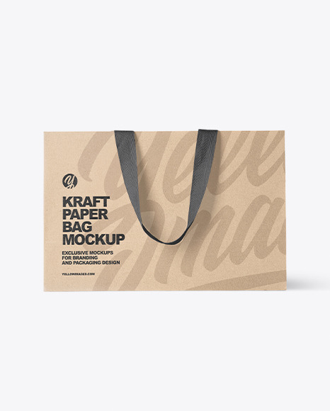 Kraft Paper Bag Mockup In Bag Sack Mockups On Yellow Images Object Mockups