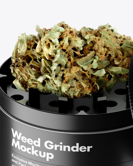Matte Herb Grinder Mockup PSD #2