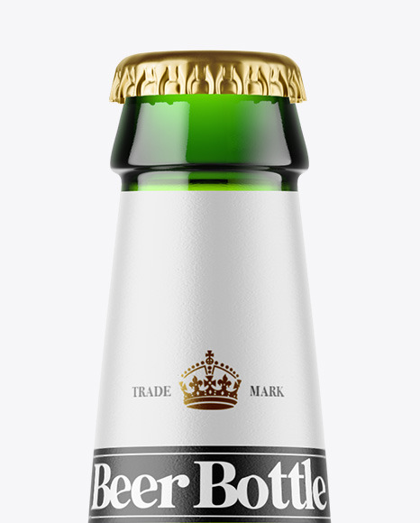 Green Glass Beer Bottle Mockup PSD #2