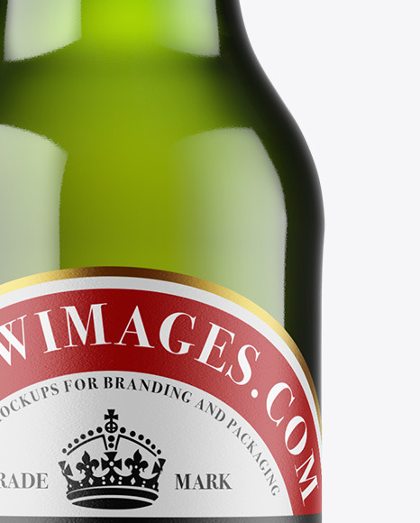 Green Glass Beer Bottle Mockup PSD #1