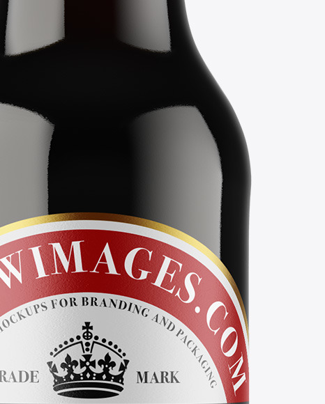 Amber Glass Dark Beer Bottle Mockup PSD #4