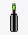 Green Glass Dark Beer Bottle Mockup