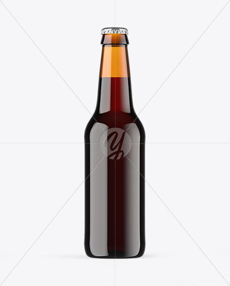 Download Amber Glass Bottle With Red Ale Mockup Free Mockups