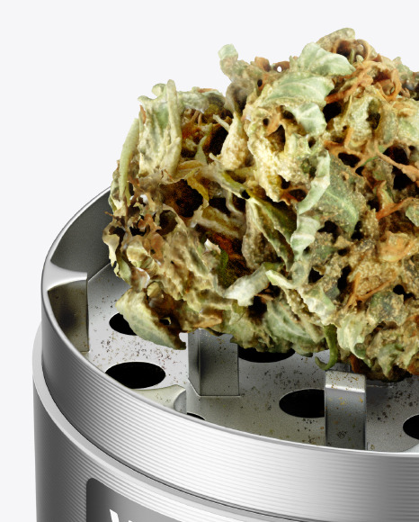 Opened Metallic Herb Grinder Mockup