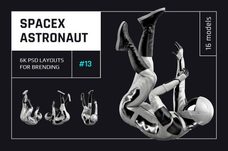 PSD Mockup 3D model SpaceX Astronaut #13