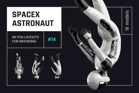 PSD Mockup 3D model SpaceX Astronaut #14