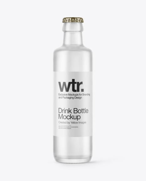 Frosted Clear Glass Bottle Mockup