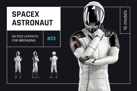 PSD Mockup 3D model SpaceX Astronaut #23