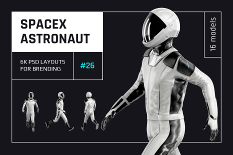 PSD Mockup 3D model SpaceX Astronaut #26