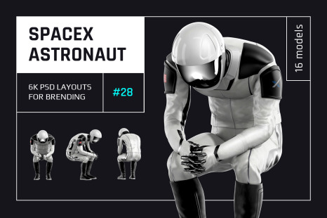 PSD Mockup 3D model SpaceX Astronaut #28