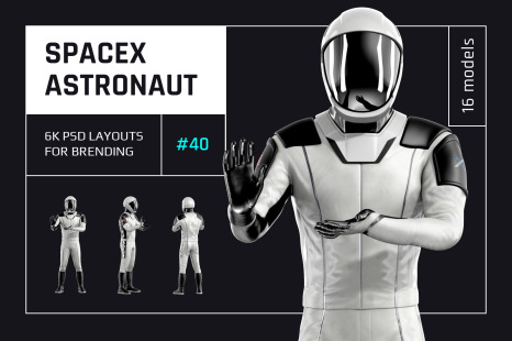 PSD Mockup 3D model SpaceX Astronaut #40